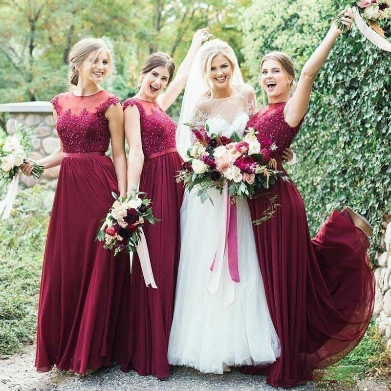 wine red bridesmaid dresses